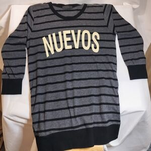 Women's Medium Crewneck Sweater - Gray and Black